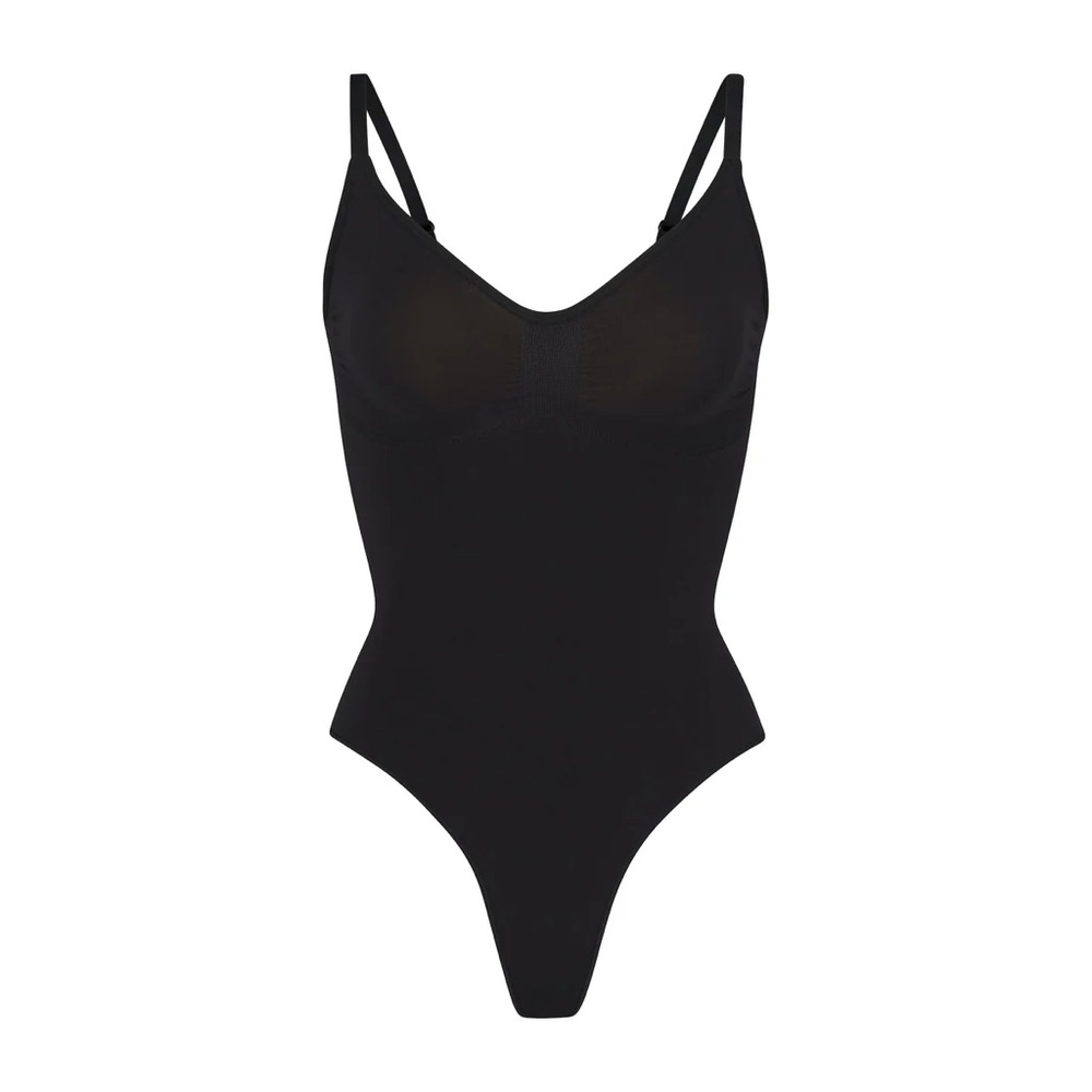 NWT Skims Seamless Sculpt Thong Bodysuit in Black Onyx Small Medium - Picture 6 of 10